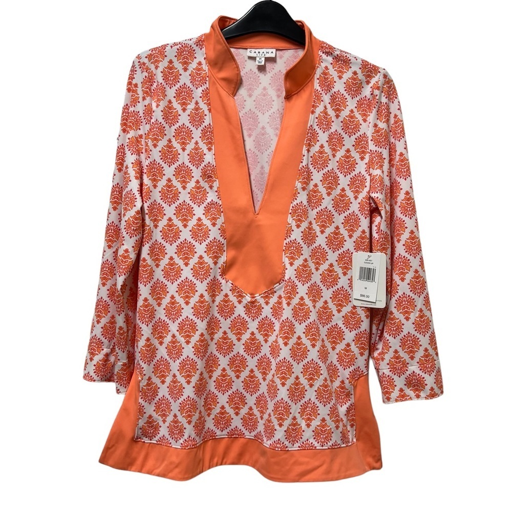 Cabana Life Split Neck Tunic Size Medium NWT